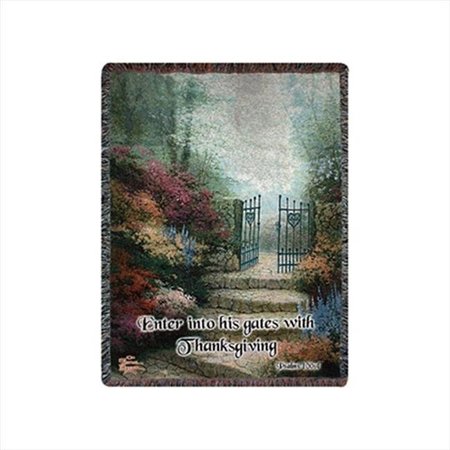 MANUAL WOODWORKERS & WEAVERS Manual Woodworkers and Weavers ATGPRV Garden Of Prom With Verse Tapestry Throw Blanket Fashionable Jacquard Woven 50 X 60 in. ATGPRV